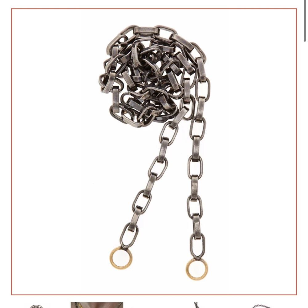 Marla Aaron biker chain in blackened silver 18”